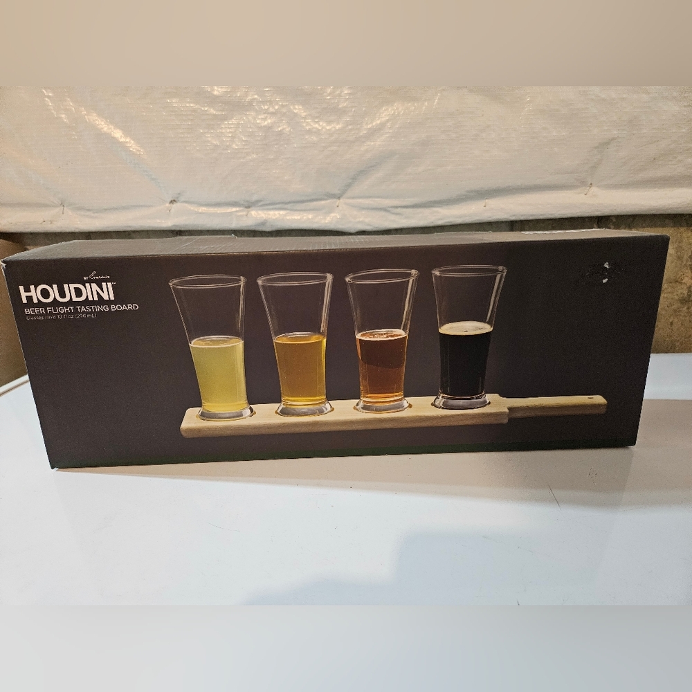 Beer Flight Tasting Board with Glasses